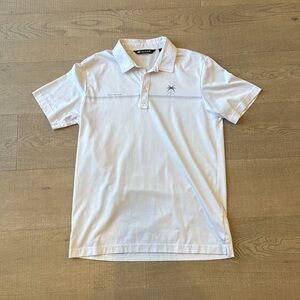 TravisMathew White Polo Shirt – Medium – Palm Tree Graphic